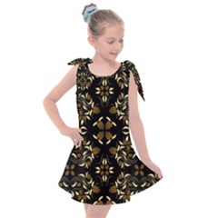 Folk Flowers Print Floral Pattern Ethnic Art Kids  Tie Up Tunic Dress by Eskimos