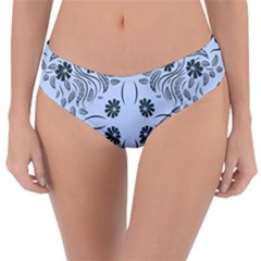 Folk Flowers Print Floral Pattern Ethnic Art Reversible Classic Bikini Bottoms by Eskimos