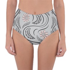 Folk Flowers Print Floral Pattern Ethnic Art Reversible High-waist Bikini Bottoms by Eskimos