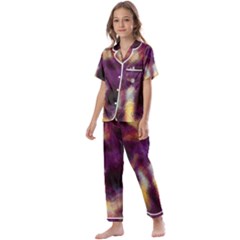 Requiem  of the purple stars Kids  Satin Short Sleeve Pajamas Set