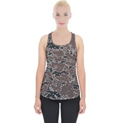 Brown And Black Abstract Vivid Texture Piece Up Tank Top by dflcprintsclothing