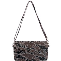 Brown And Black Abstract Vivid Texture Removable Strap Clutch Bag by dflcprintsclothing