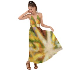 Requiem  Of The Yellow Stars Backless Maxi Beach Dress by DimitriosArt