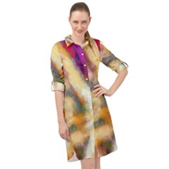 Requiem  Of The Rainbow Stars Long Sleeve Mini Shirt Dress by DimitriosArt