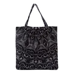 Charcoal Mandala Grocery Tote Bag by MRNStudios