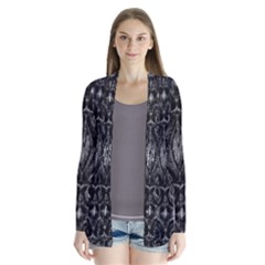 Charcoal Mandala Drape Collar Cardigan by MRNStudios