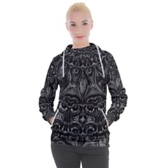 Charcoal Mandala Women s Hooded Pullover by MRNStudios