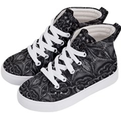 Charcoal Mandala Kids  Hi-top Skate Sneakers by MRNStudios