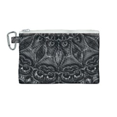 Charcoal Mandala Canvas Cosmetic Bag (medium) by MRNStudios