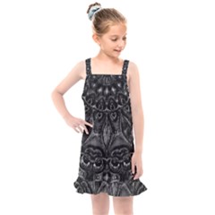 Charcoal Mandala Kids  Overall Dress by MRNStudios