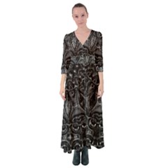 Charcoal Mandala Button Up Maxi Dress by MRNStudios