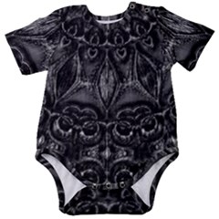 Charcoal Mandala Baby Short Sleeve Onesie Bodysuit by MRNStudios