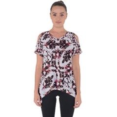 Texture Mosaic Abstract Design Cut Out Side Drop Tee