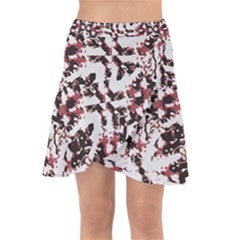 Texture Mosaic Abstract Design Wrap Front Skirt