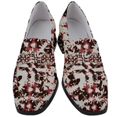 Texture Mosaic Abstract Design Women s Chunky Heel Loafers