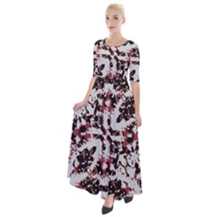 Texture Mosaic Abstract Design Half Sleeves Maxi Dress by dflcprintsclothing