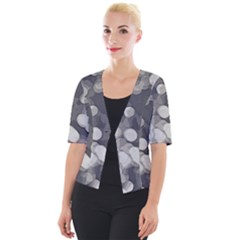 Gray Circles Of Light Cropped Button Cardigan by DimitriosArt