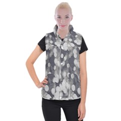 Gray Circles Of Light Women s Button Up Vest by DimitriosArt