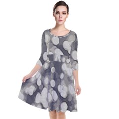 Gray Circles Of Light Quarter Sleeve Waist Band Dress by DimitriosArt