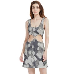 Gray Circles Of Light Velvet Cutout Dress by DimitriosArt