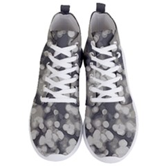 Gray Circles Of Light Men s Lightweight High Top Sneakers by DimitriosArt