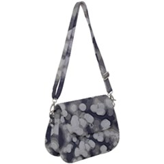 Gray Circles Of Light Saddle Handbag by DimitriosArt