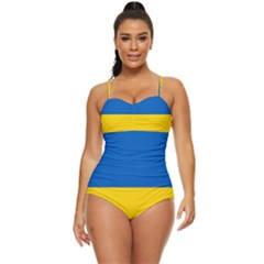 Flag Of Ukraine Retro Full Coverage Swimsuit by abbeyz71