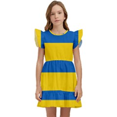 Flag Of Ukraine Kids  Winged Sleeve Dress by abbeyz71