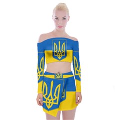 Flag Of Ukraine Coat Of Arms Off Shoulder Top With Mini Skirt Set by abbeyz71