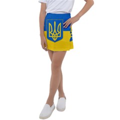 Flag Of Ukraine Coat Of Arms Kids  Tennis Skirt by abbeyz71