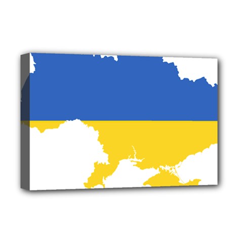 Ukraine Flag Map Deluxe Canvas 18  X 12  (stretched) by abbeyz71