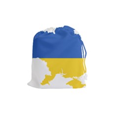 Ukraine Flag Map Drawstring Pouch (medium) by abbeyz71