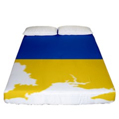 Ukraine Flag Map Fitted Sheet (King Size)