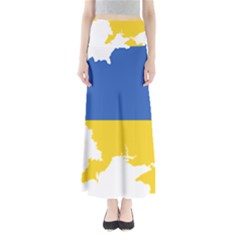 Ukraine Flag Map Full Length Maxi Skirt