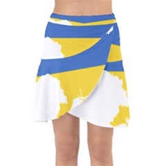 Ukraine Flag Map Wrap Front Skirt by abbeyz71
