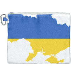 Ukraine Flag Map Canvas Cosmetic Bag (xxxl) by abbeyz71