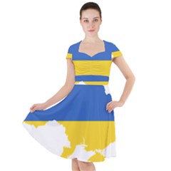 Ukraine Flag Map Cap Sleeve Midi Dress by abbeyz71