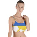 Ukraine Flag Map Layered Top Bikini Top  View1