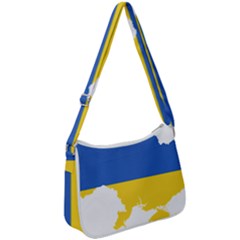 Ukraine Flag Map Zip Up Shoulder Bag by abbeyz71