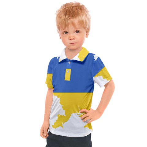 Ukraine Flag Map Kids  Polo Tee by abbeyz71