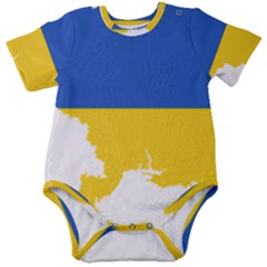 Ukraine Flag Map Baby Short Sleeve Onesie Bodysuit by abbeyz71