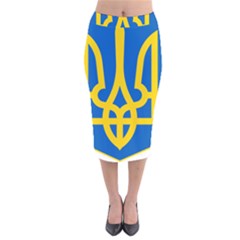 Coat Of Arms Of Ukraine Velvet Midi Pencil Skirt by abbeyz71