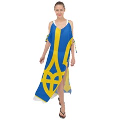 Coat Of Arms Of Ukraine Maxi Chiffon Cover Up Dress by abbeyz71