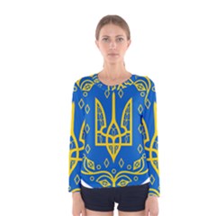 Coat Of Arms Of Ukraine, 1918-1920 Women s Long Sleeve Tee