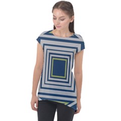 Abstract pattern geometric backgrounds   Cap Sleeve High Low Top