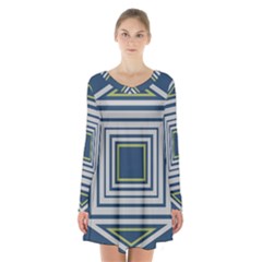 Abstract pattern geometric backgrounds   Long Sleeve Velvet V-neck Dress