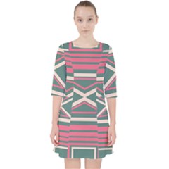 Abstract Pattern Geometric Backgrounds   Quarter Sleeve Pocket Dress by Eskimos