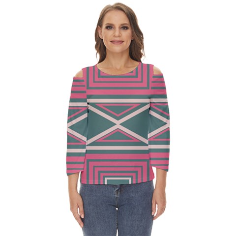 Abstract Pattern Geometric Backgrounds   Cut Out Wide Sleeve Top by Eskimos