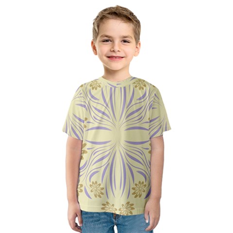 Folk Flowers Print Floral Pattern Ethnic Art Kids  Sport Mesh Tee by Eskimos