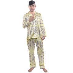 Folk Flowers Print Floral Pattern Ethnic Art Men s Long Sleeve Satin Pajamas Set by Eskimos